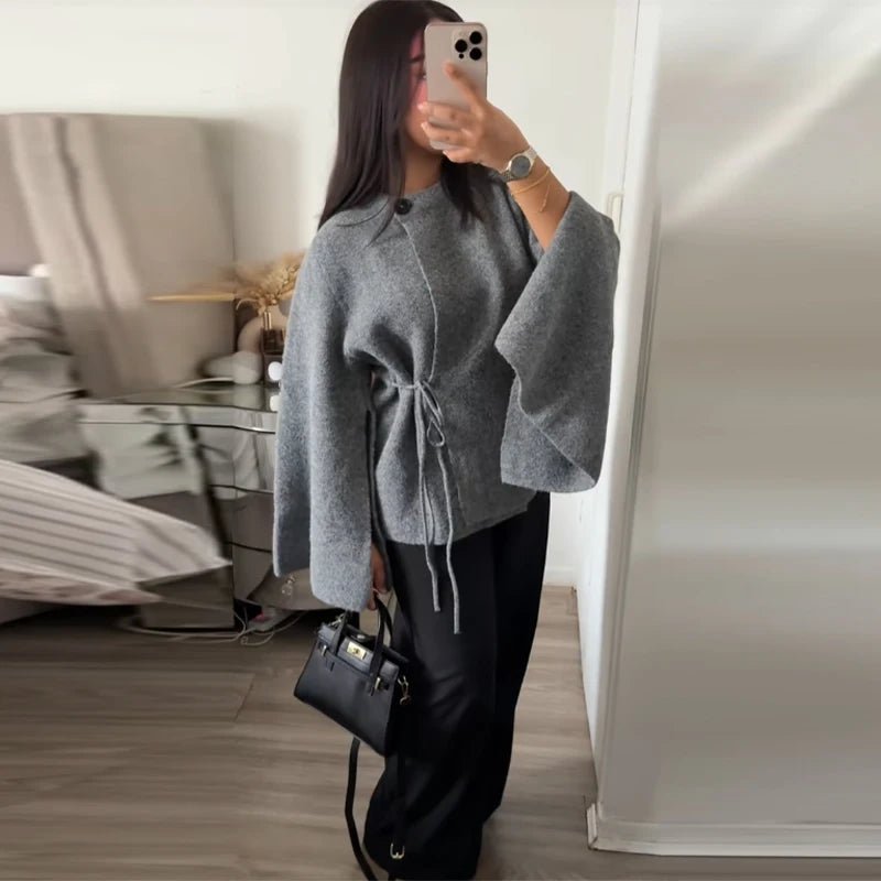 SOERA Suzette Slit Batwing Cardigan - Cardigans - 3256810031976624-;fc1765284569243428782 M Gray