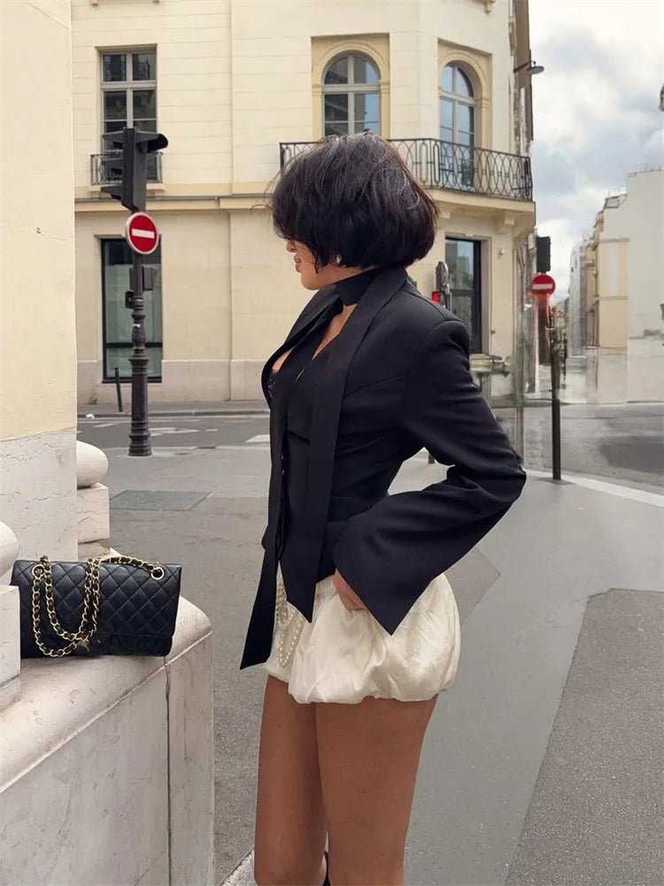 SOERA Angie Lace Up Blazer - Coats & Jackets - 1005010034759358-;eN1775118415754668790 Blue S