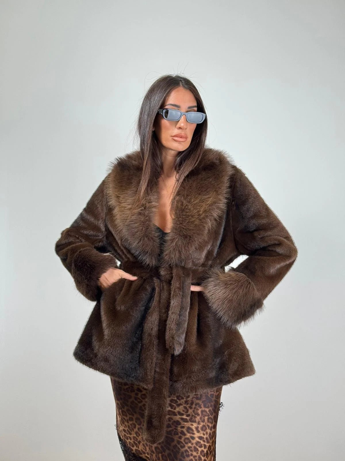 SOERA Louise Faux Fur Coat - Coats & Jackets -  M Coffee