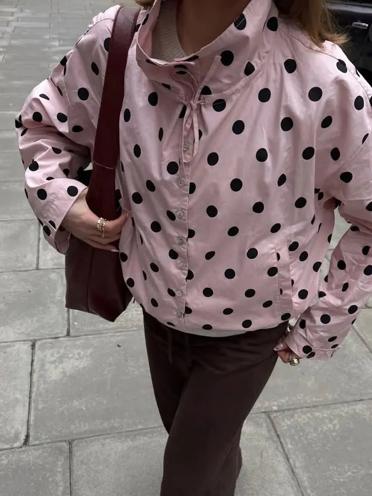 SOERA Margaret Drawstring Polka Dot Jacket - Coats & Jackets - 1005011804025733-;kw1774621566500076429 XS