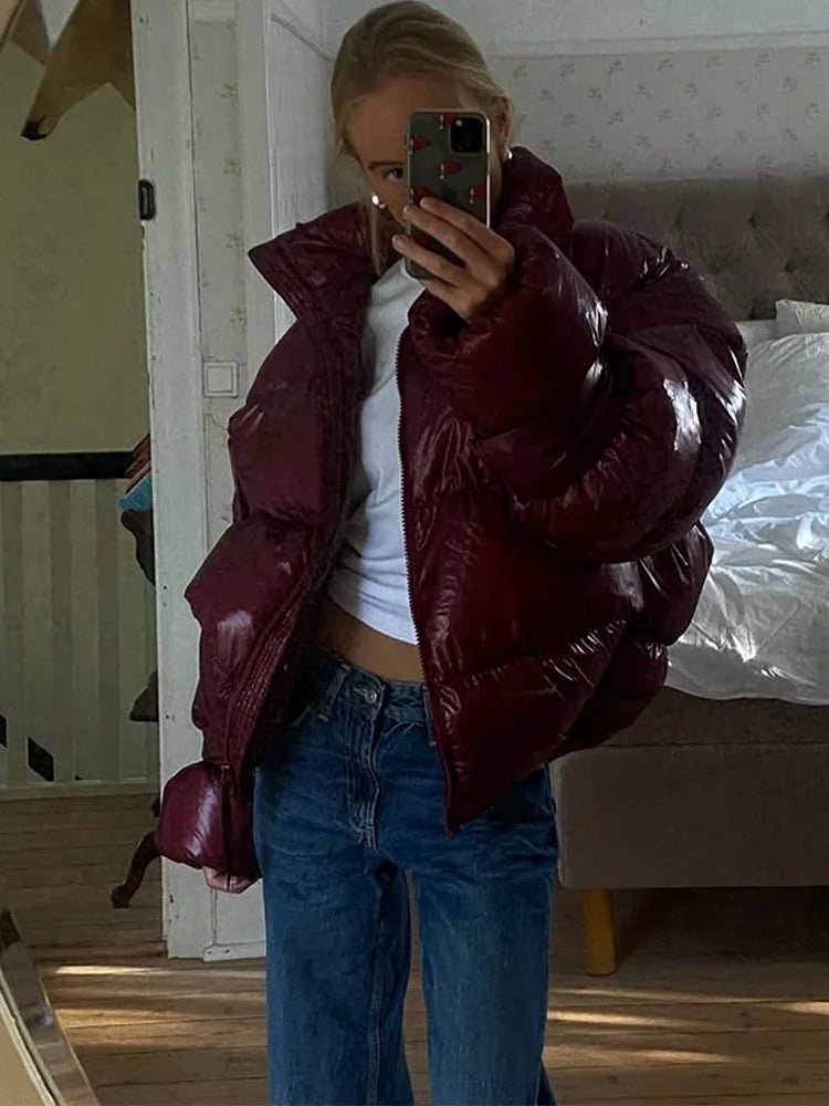 SOERA Olivia Shiny Puffer Jacket - Coats & Jackets - 3256809740158148-;nx1762946091734765841 Olive S