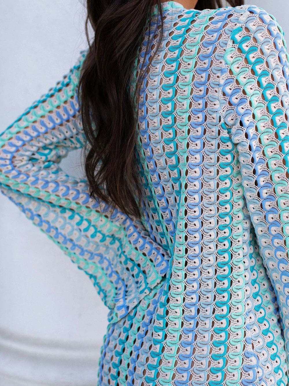 SOERA Beatrice Crochet Stripe Maxi Dress - Dress - SOERA-367811-S-AQUA-54723 Aqua S