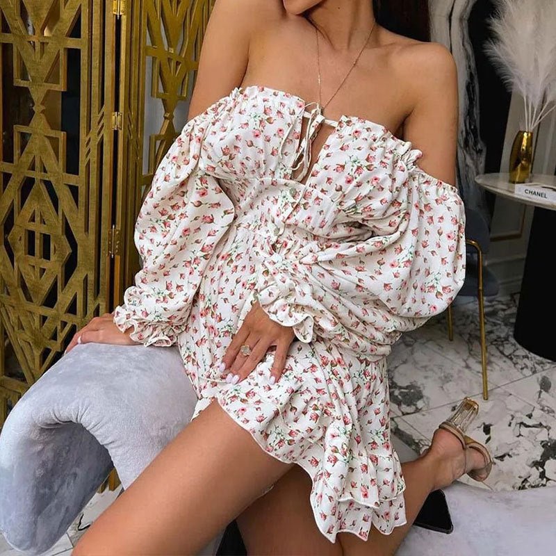 SOERA Bianca Off - Shoulder Ruffled Mini Dress - Dress -  White S