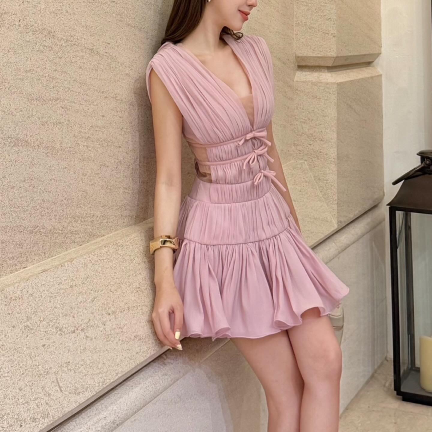 SOERA Bianca Ruffled V - Neck Cocktail Dress - Dress -  XL