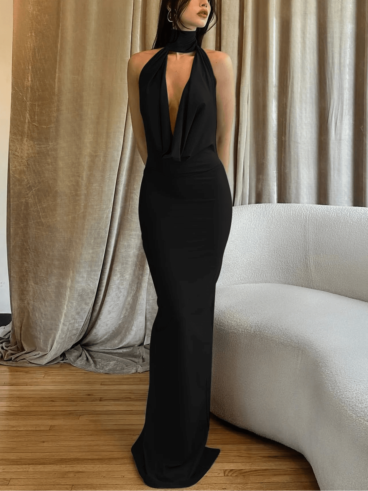 SOERA Bianca Sleeveless Backless Slit Maxi Dress - Dress -  Black XS