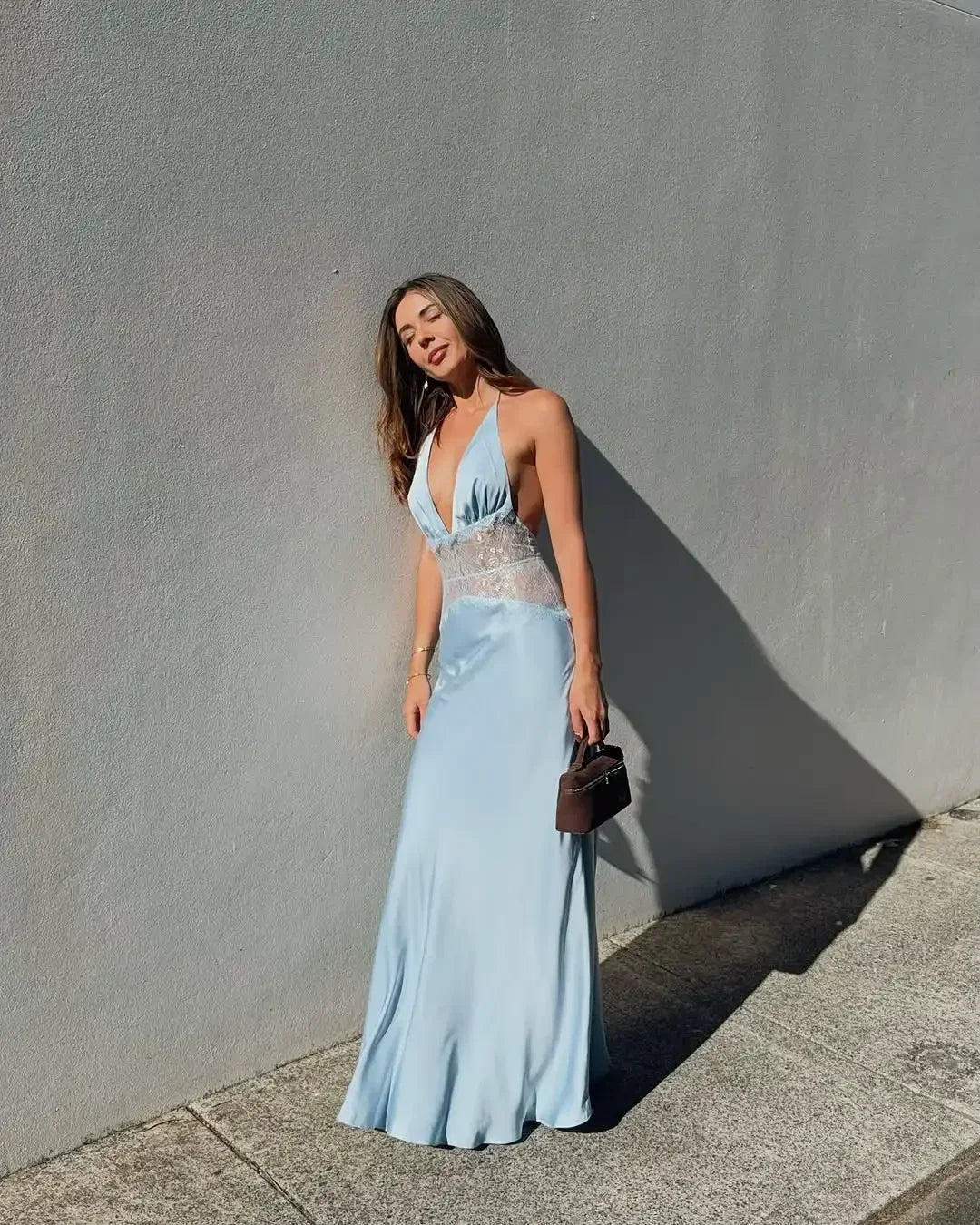 SOERA Matilde Lace Patchwork Halter Maxi Dress - Dress -  XS