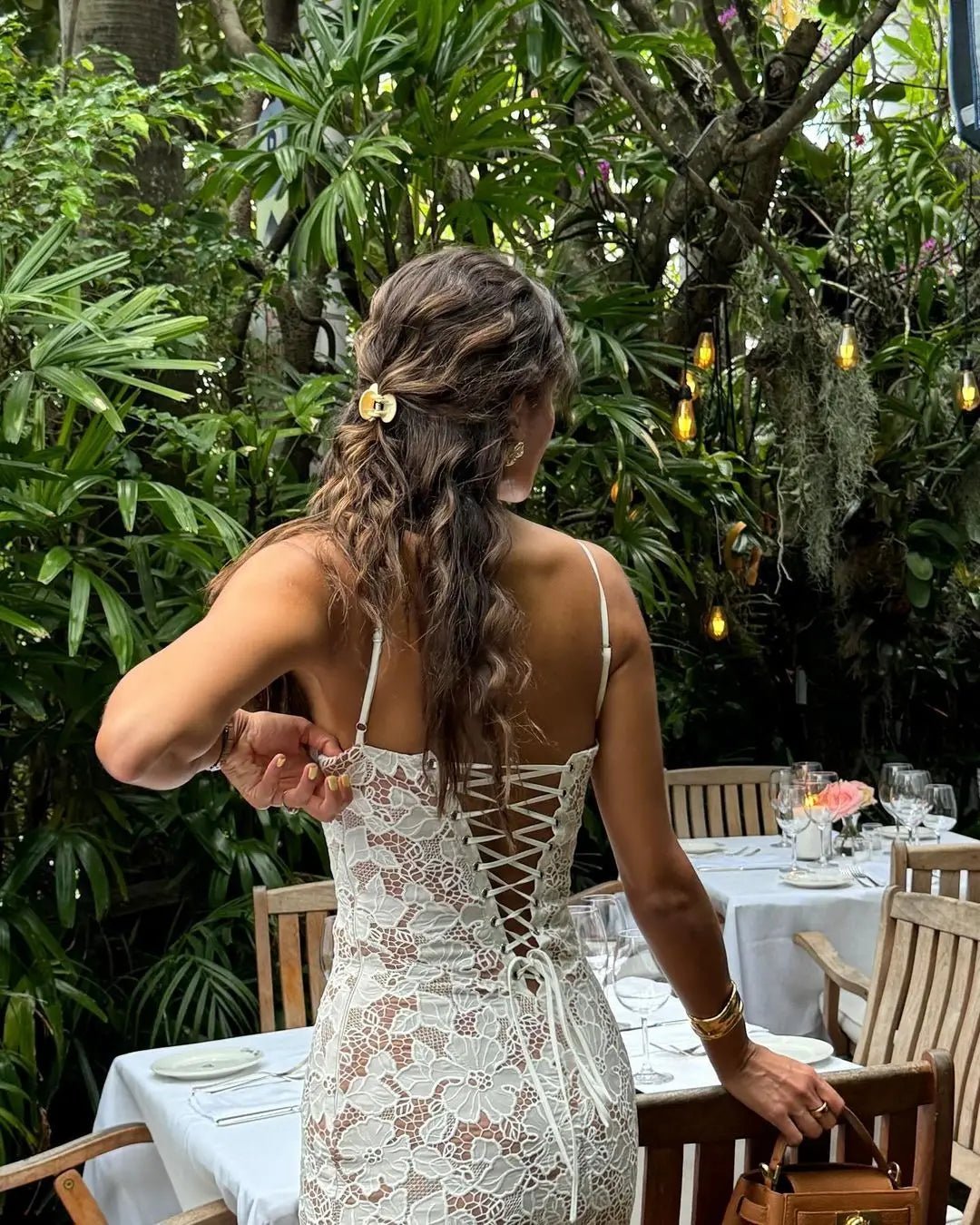 SOERA Natasha Lace Sling Dress - Dress -  White XS