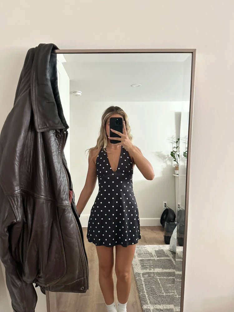 SOERA Sofia Backless Polka Dot Mini Dress - Dress - SOERA-908099-DEF-M-54979 M