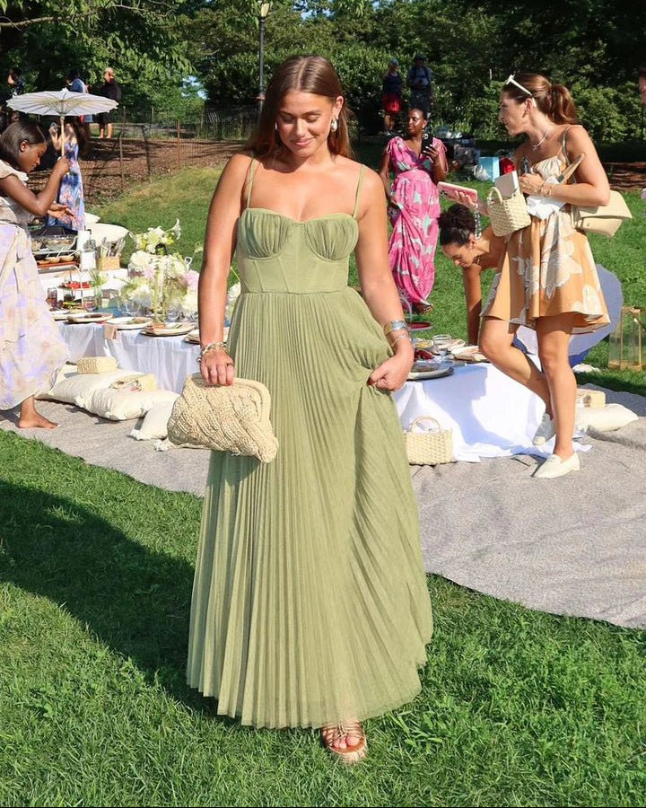 SOERA Vivienne Pleated Sleeveless Maxi Dress - Dress -  Green S