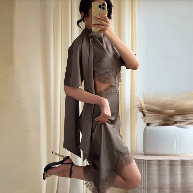 SOERA Bianca Cut Out Satin Mini Dress - Dresses - 1005011887169747-;sQ1775670871074553055 M