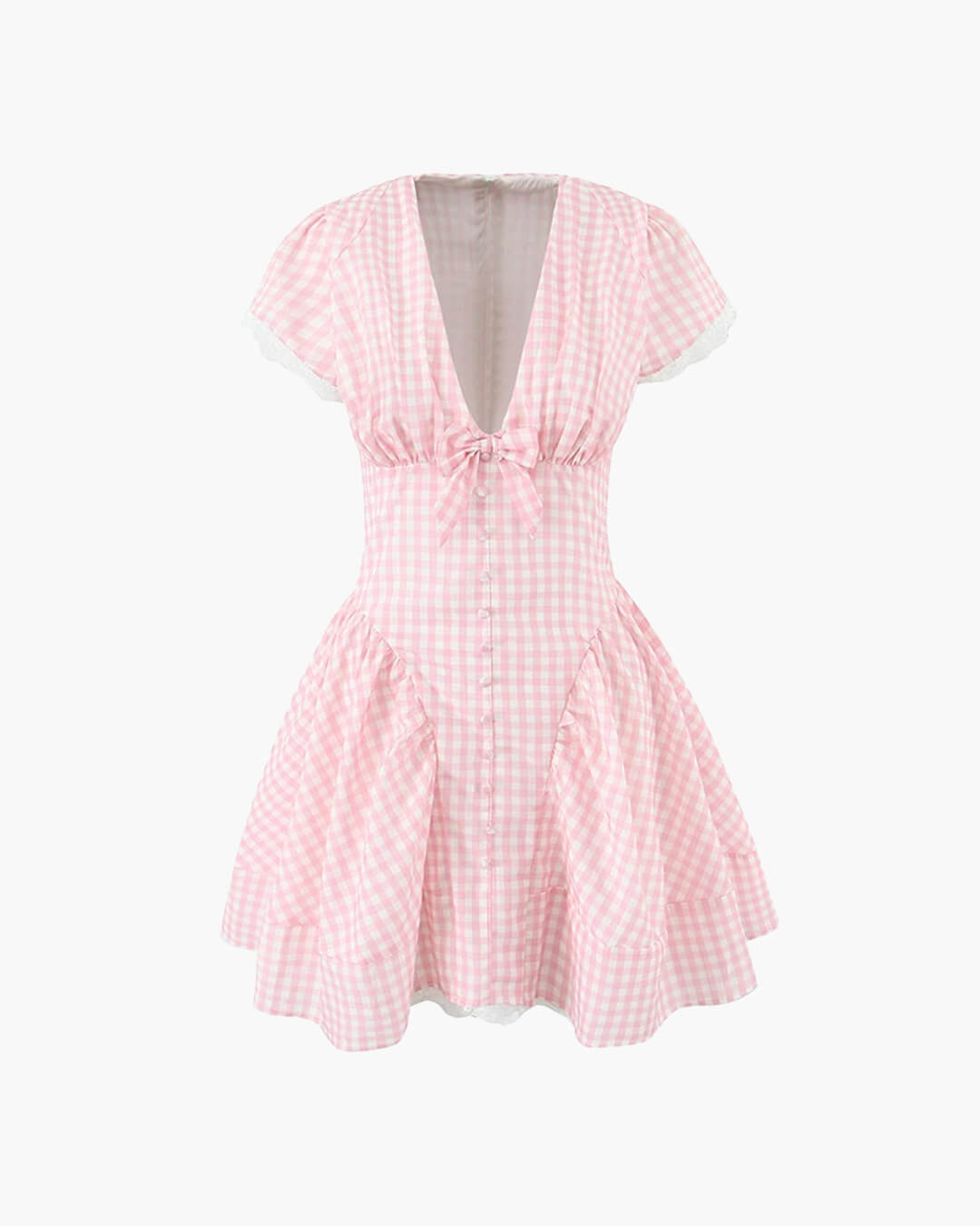 SOERA Brittany Plaid Ruffle Mini Dress - Dresses -  Pink S