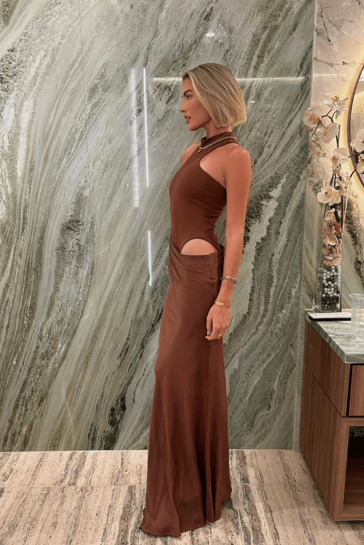 SOERA Cassia Sleeveless Cut - out Maxi Dress - Dresses -  Brown S