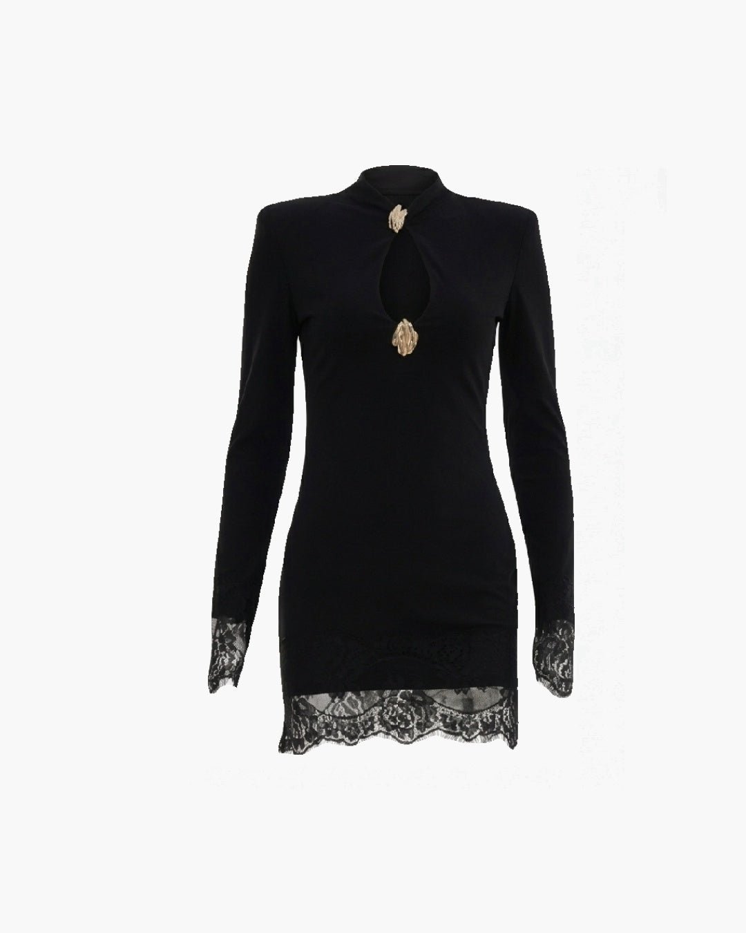 SOERA Jane High Neck Keyhole Lace Mini Dress - Dresses - SOERA-443203-BLA-XS-78435 Black XS