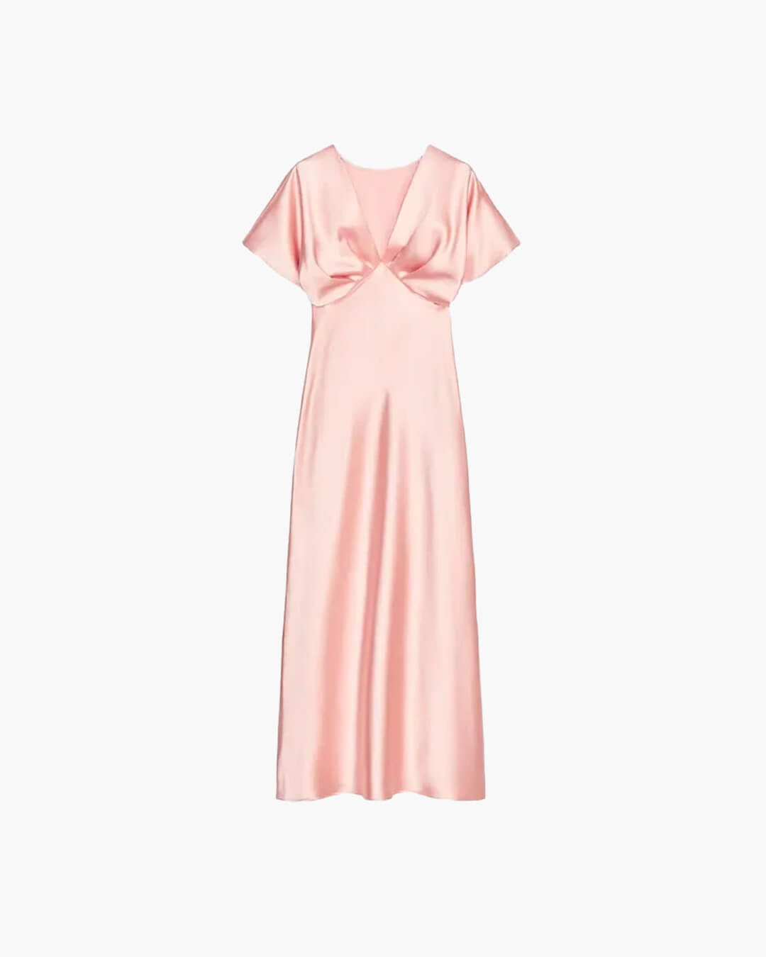 SOERA Janna V Neck Satin Midi Dress - Dresses - 1005009335625629-;zc1771345061658384880 Pink XS