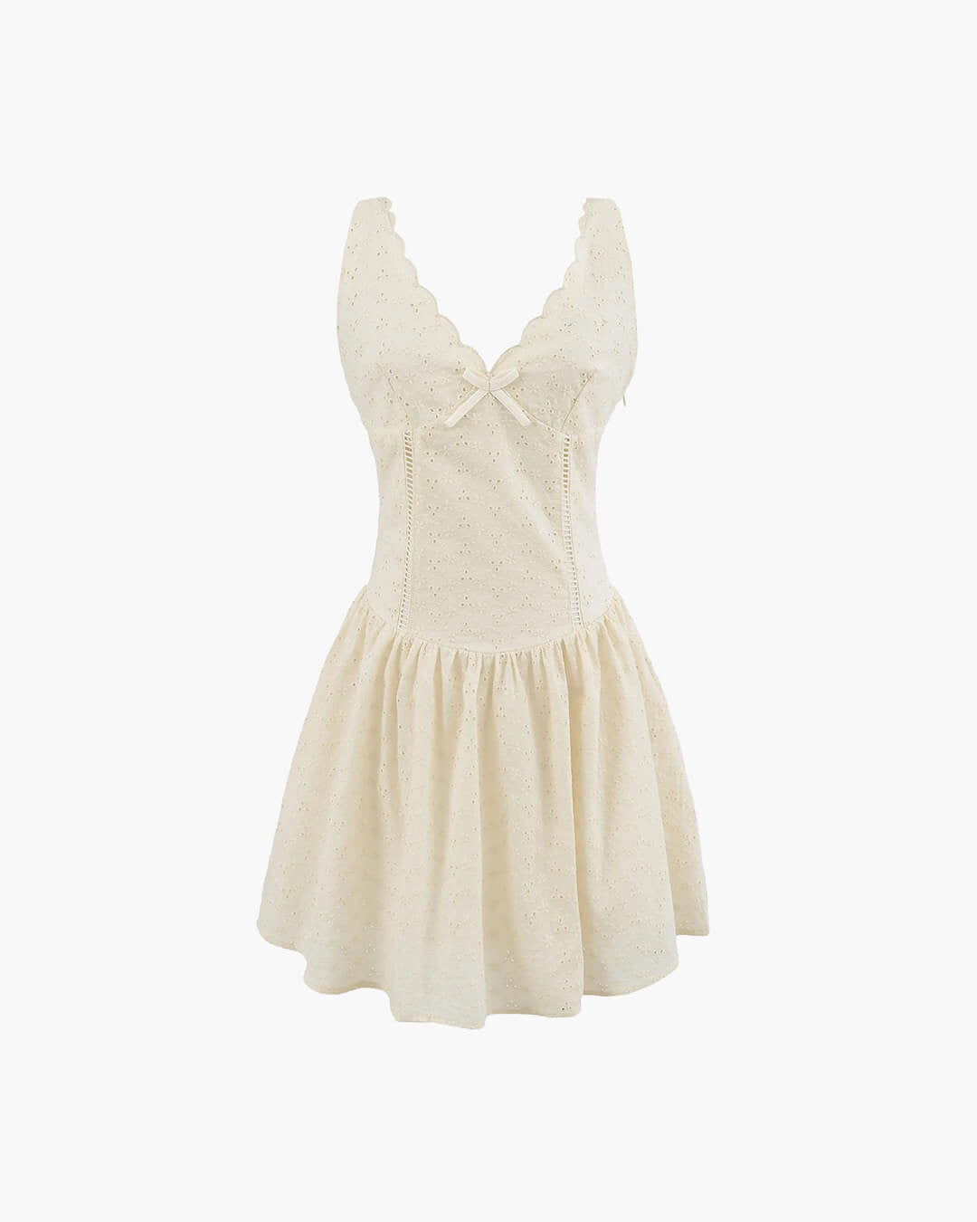 SOERA Kirsten Deep Neck Mini Dress - Dresses - 1005009169187314-;tQ1771582048483191174 Beige M