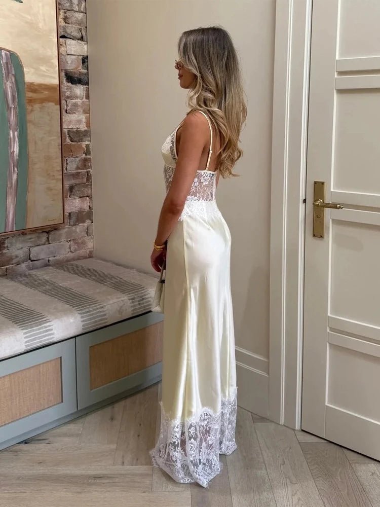 SOERA Lora Off-Shoulder Lace Satin Dress - Dresses - 1005011697188415-;QM1775118758999294352 S