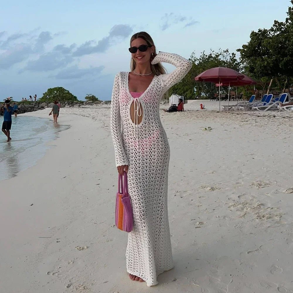 SOERA Lori Hollow Out Crochet Beach Dress - Dresses - 1005007384790575-;un1772135168694135114 S