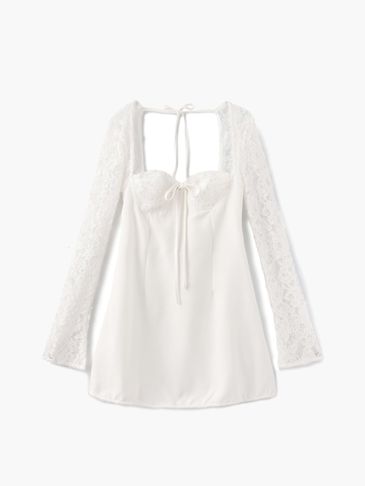 SOERA Louise mini dress with lace details - Dresses - DWOD4-HT169001 white XS