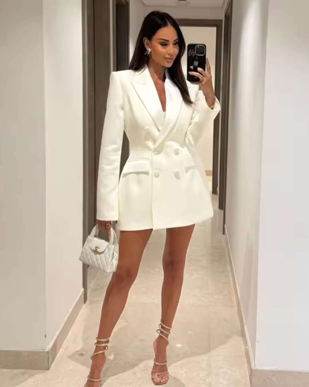 SOERA Mariana Double Breasted Mini Dress - Dresses - 1005010267424765-;mK1770721238453223802 White M