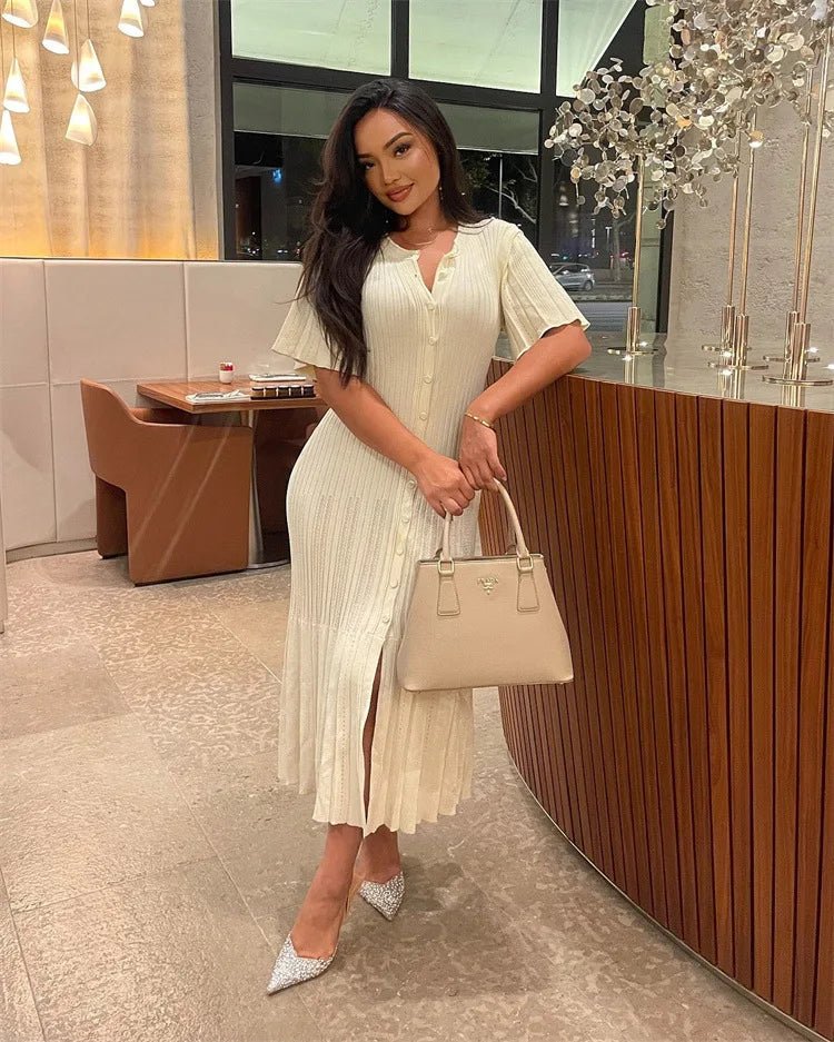 SOERA Nancy Bodycon Knitted Maxi Dress - Dresses - 1005009057952162-;VF1772045931369956946 Beige L