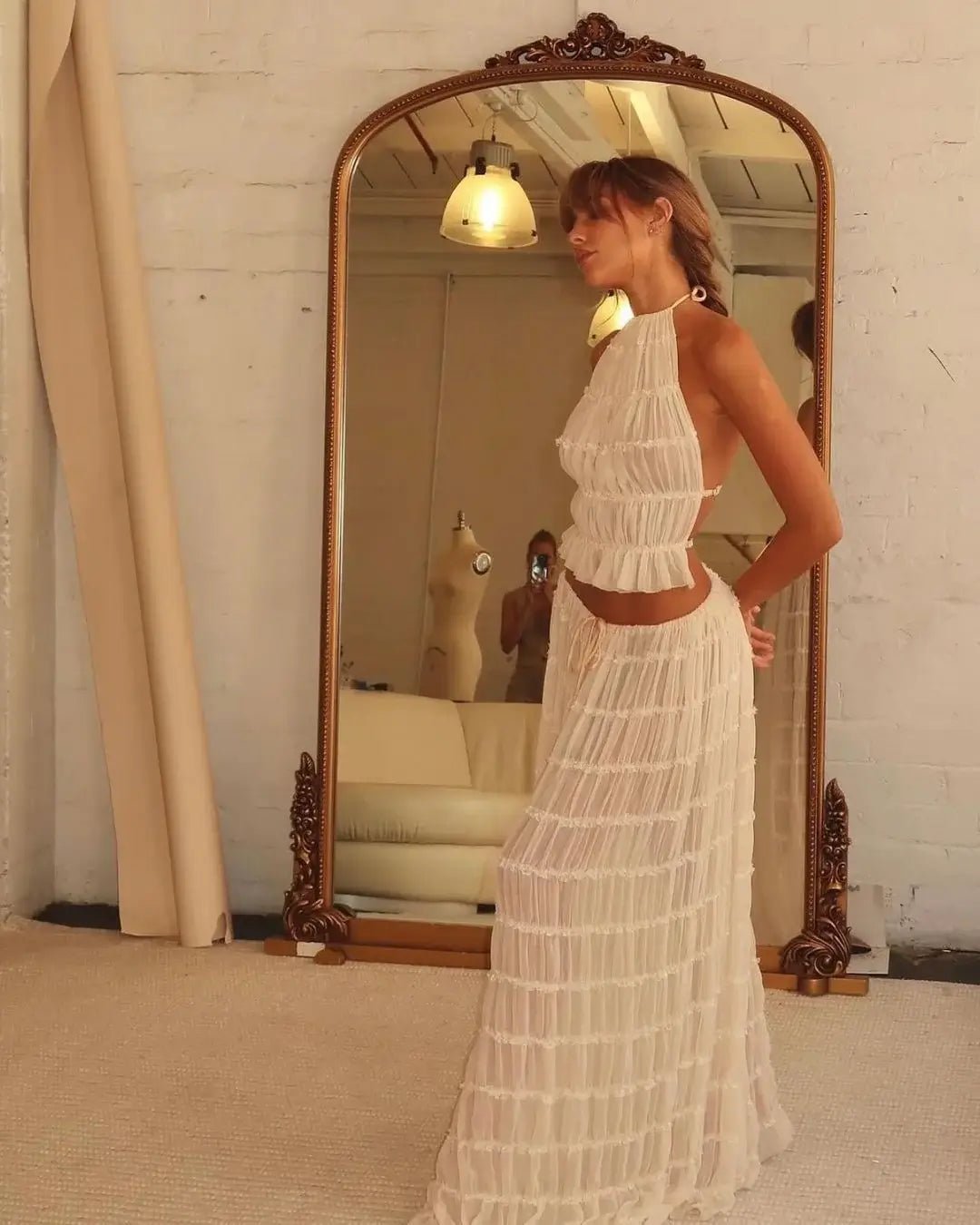 SOERA Valerie two-piece set with frill details - Dresses - DWOD2-WK023005 black S
