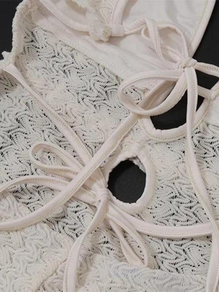 SOERA Vanessa Plunged Neck Lace Maxi Dress - Dresses - gO1770383550814389176 M