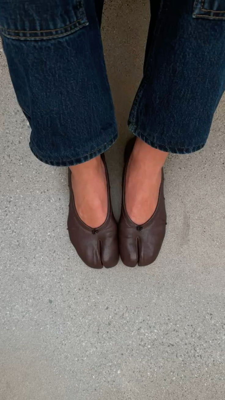 SOERA Elizabeth Split Toe Ballet Flats - Flats - 1005007476907322-;pr1770721238661364380 Brown 35