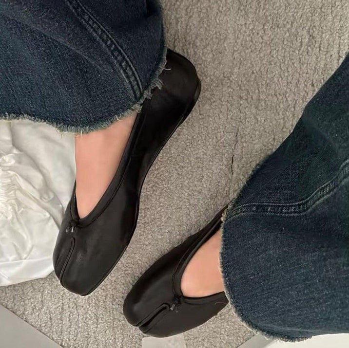 SOERA Elizabeth Split Toe Ballet Flats - Flats - 1005007476907322-;Qy1770721238661257424 Black 41