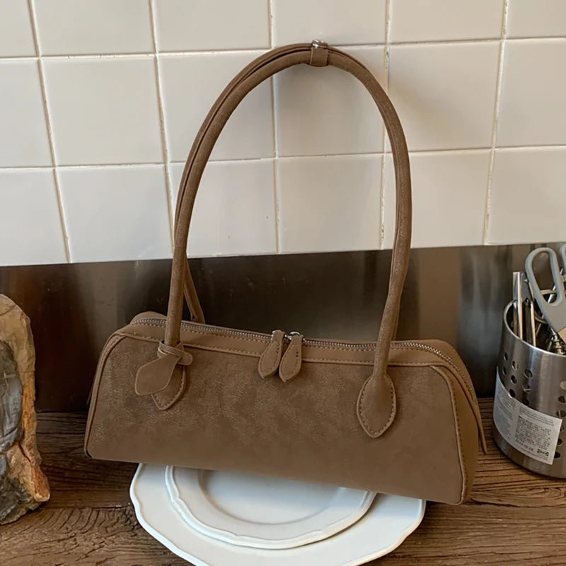 SOERA Adora Suede Baguette Bag - Handbags - 1005010811841873-;OU1775445302810869172 Brown