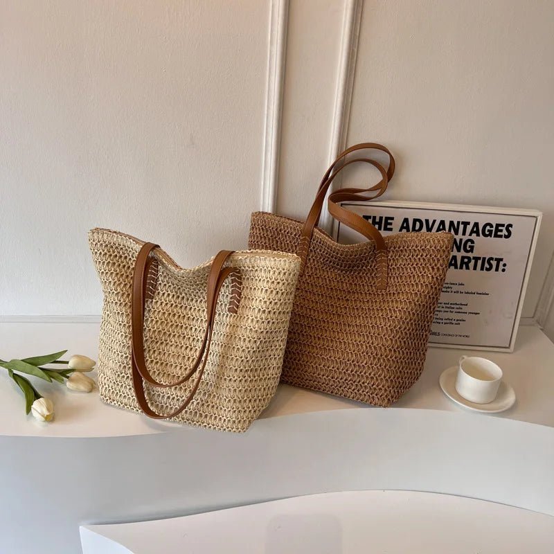 SOERA Celeste Woven Straw Beach Tote - Handbags -  Brown
