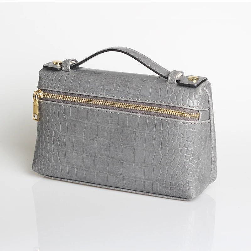SOERA Minerva Crocodile Pattern Clutch Bag - Handbags -  Gray