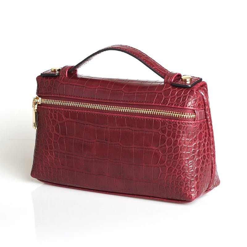 SOERA Minerva Crocodile Pattern Clutch Bag - Handbags -  Maroon