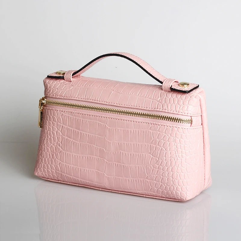 SOERA Minerva Crocodile Pattern Clutch Bag - Handbags -  Pink