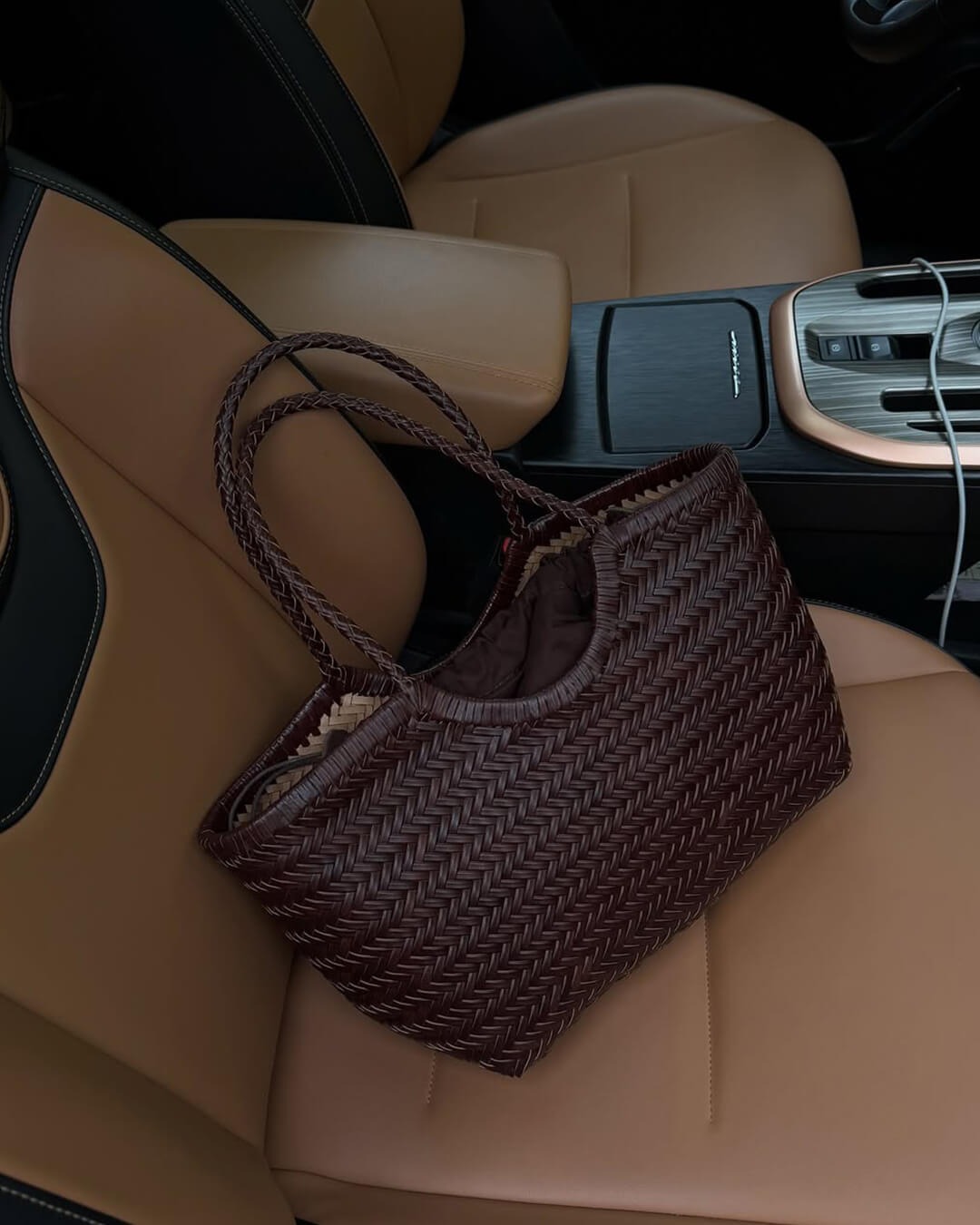 SOERA Rica Woven Faux Leather Bag - Handbags - Soera-Rica-Woven-Faux-Leather-Bag-Handbag/Dark-Brown Dark Brown Regular