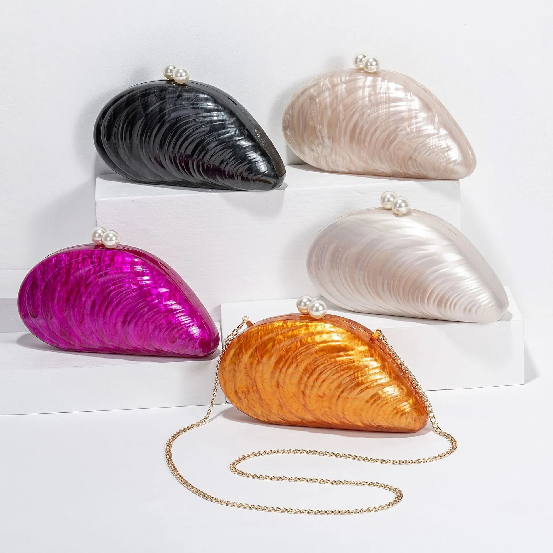 SOERA Valentina Shell - Shaped Clutch Purse - Handbags -  Rose