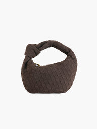 Faux Suede Woven Mini Handbag