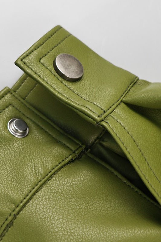 SOERA Bilge Vintage Green Faux Leather Jacket - Jacket - SOERA-639811-GRE-S-52547 Green S