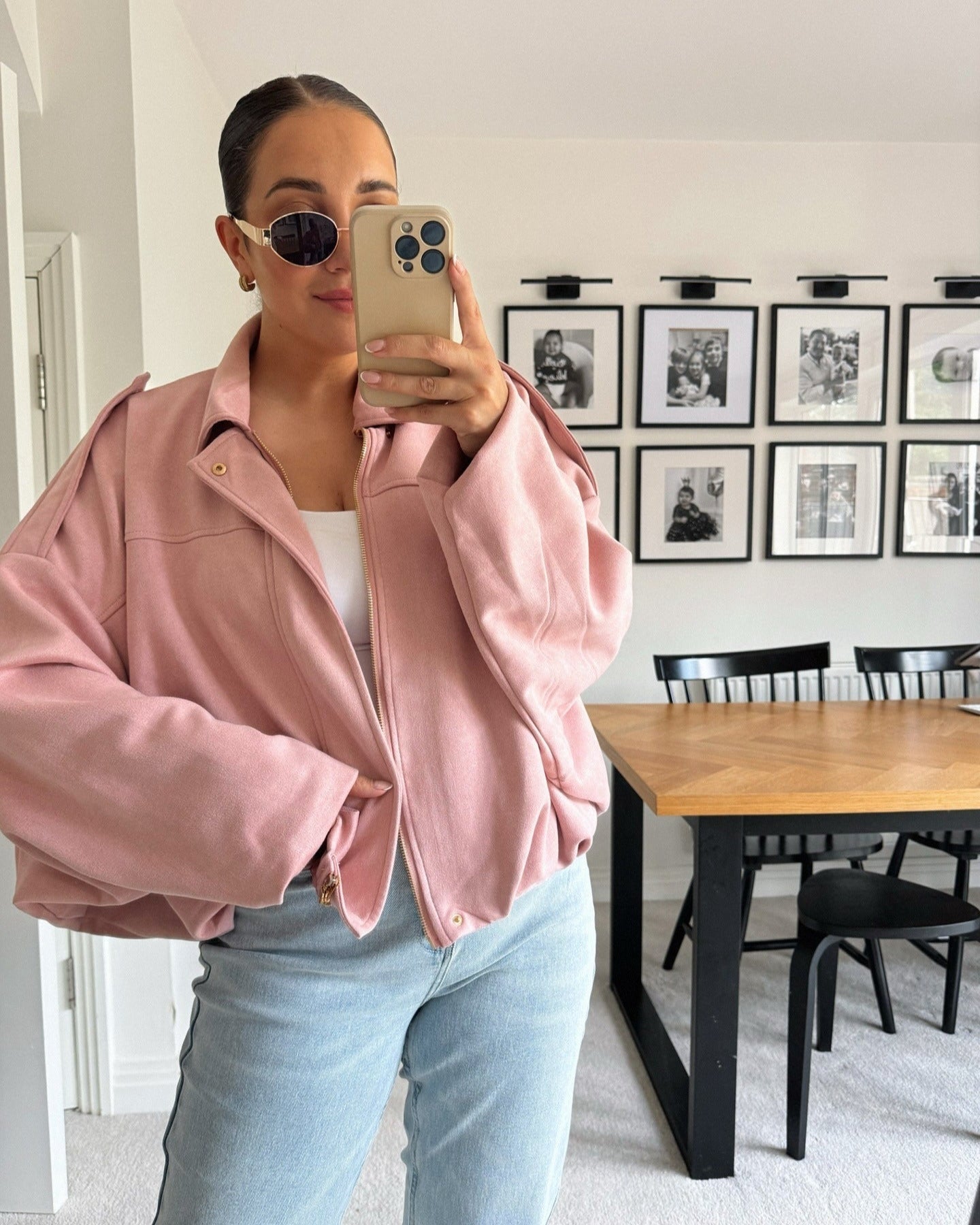 SOERA Constance Faux Suede Bomber Jacket - Jacket - SOERA-680707-S-PINK-16259 Pink S
