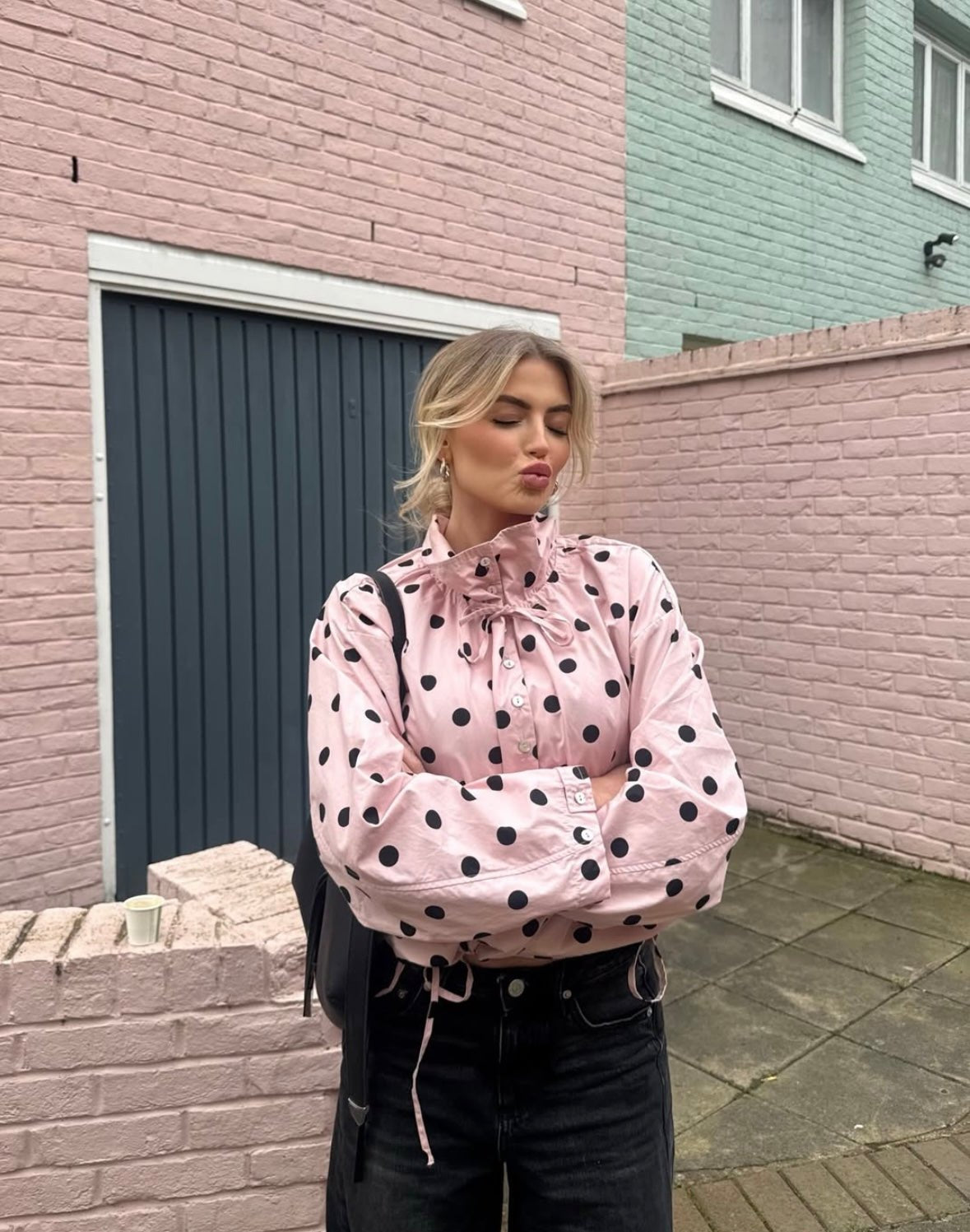 SOERA Presley Polka Dot Puff Sleeve Jacket - Jacket - SOERA-279811-PIN-XS-46243 Pink XS