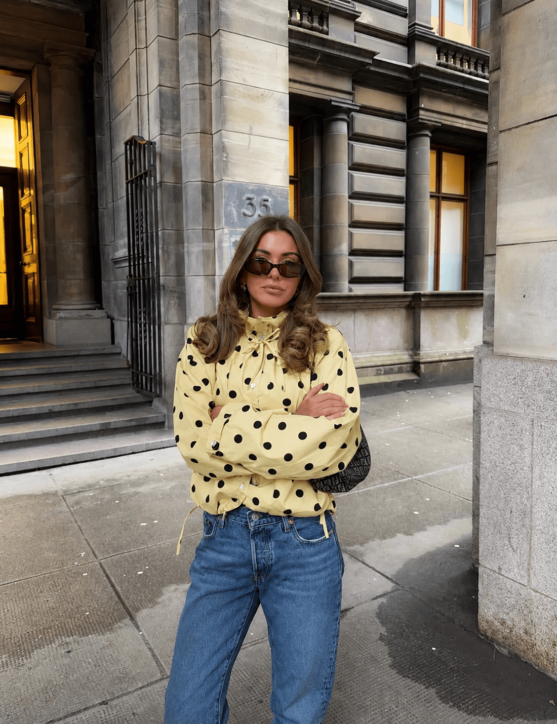 SOERA Presley Polka Dot Puff Sleeve Jacket - Jacket - SOERA-279811-YEL-XS-15171 Yellow XS