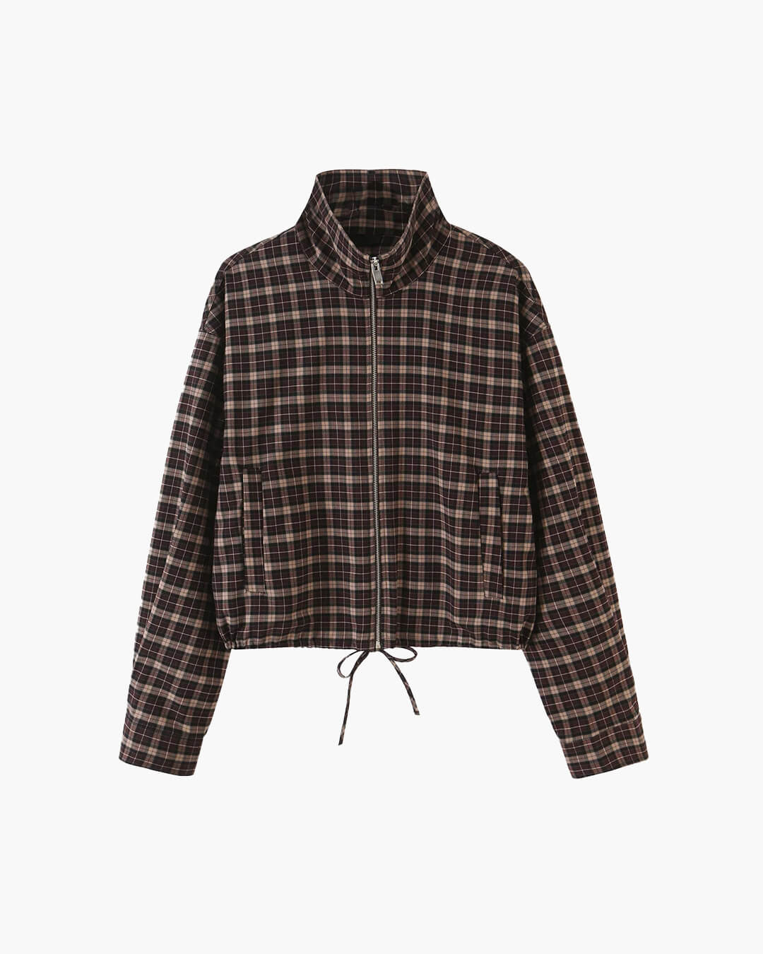 SOERA Rose High Collar Checked Zip Jacket - Jacket - SOERA-535939-PIC-S-06243 S