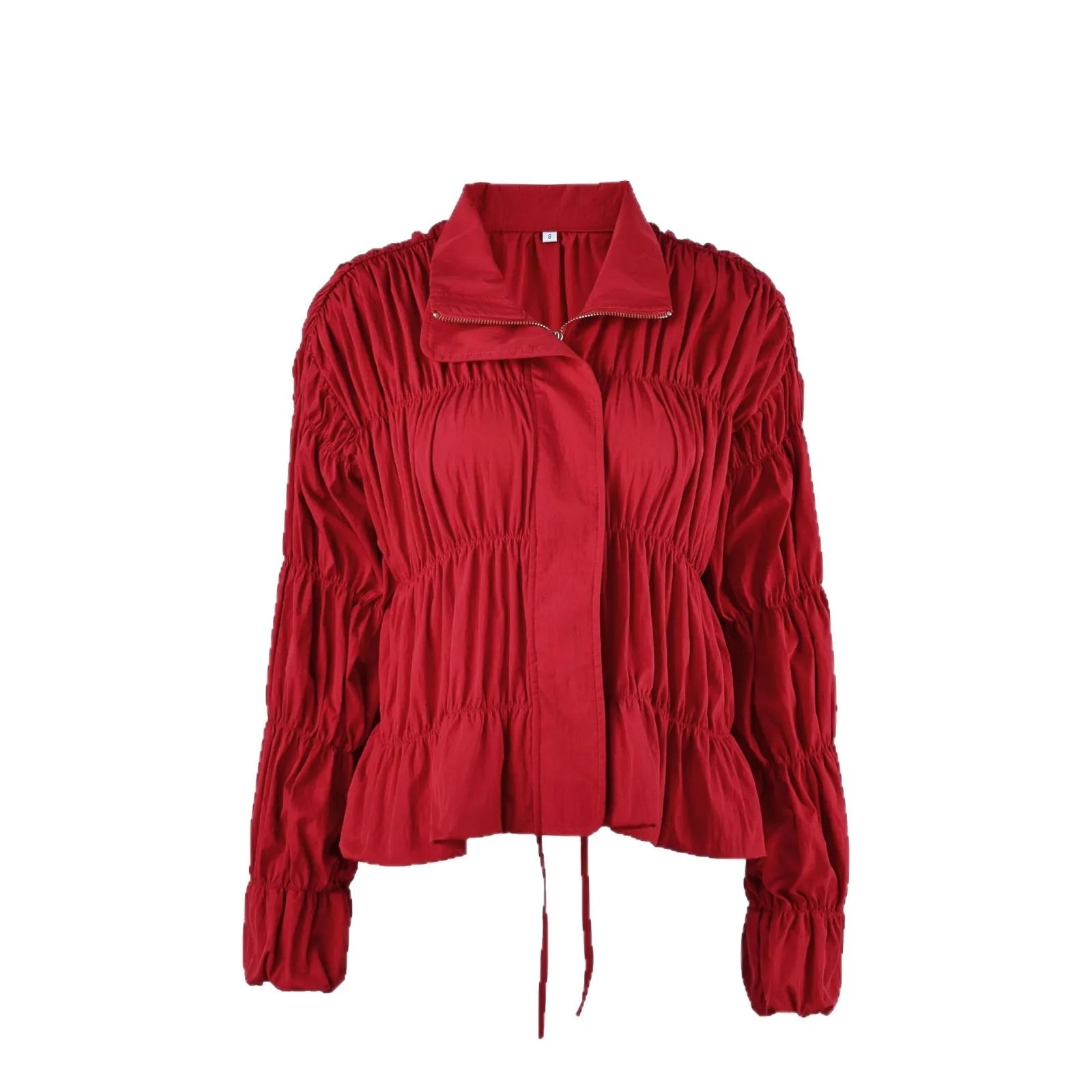 SOERA Sarah Ruched Zip Jacket - Jacket - SOERA-664387-RED-S-85667 Red S