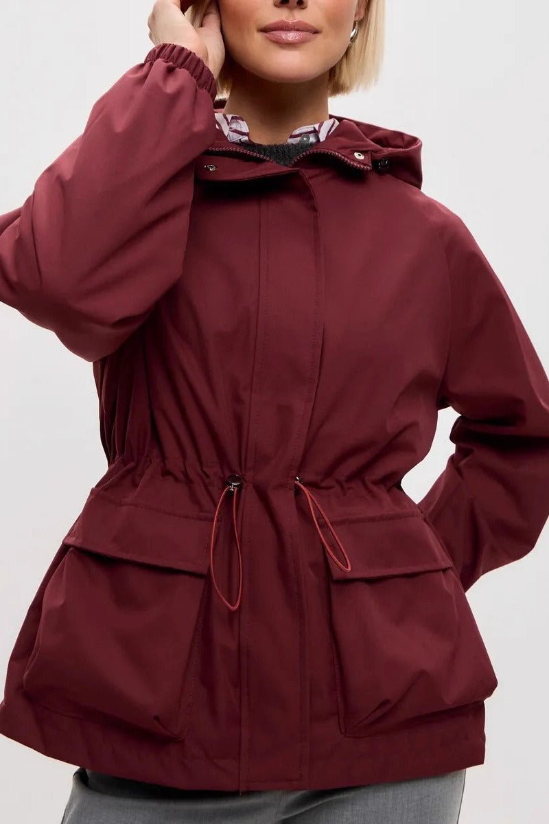 SOERA Adelia Waterproof Hooded Jacket - Jackets - iD1770383550818260910 Burgundy S