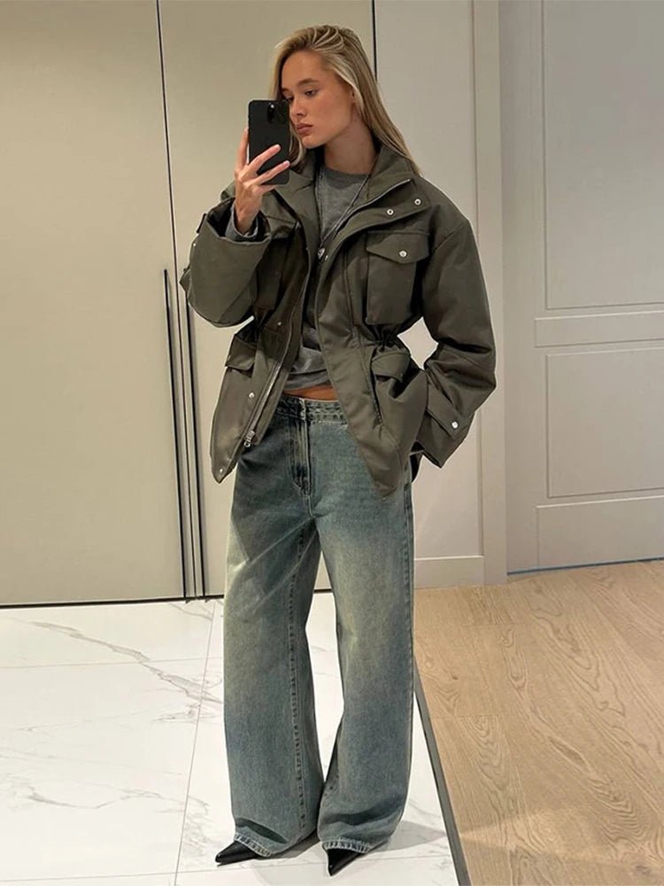 SOERA Cressida Elastic Waist Utility Jacket - Jackets - 1005010351660151-;tT1773374039153754886 Blue S