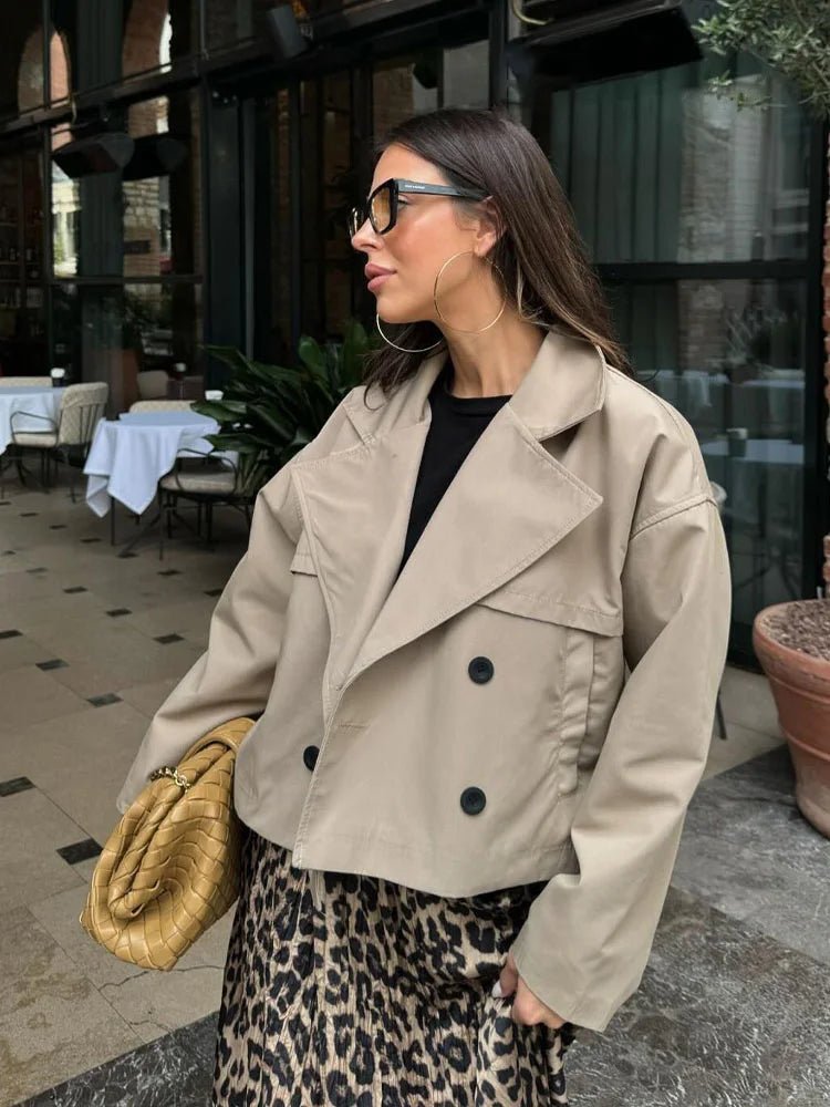 SOERA Dhelia Short Trench Coat - Jackets - 1005007713699485-;Nq1763050842442754886 Beige XS