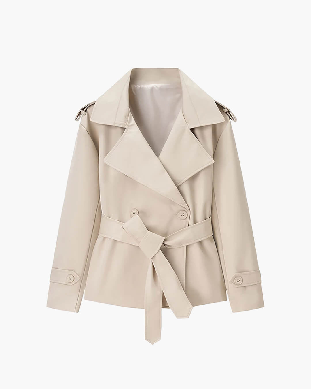 SOERA Dorothy Lace Up Short Trench Coat - Jackets - 1005011800038387-;ti1774869391306669592 Khaki S