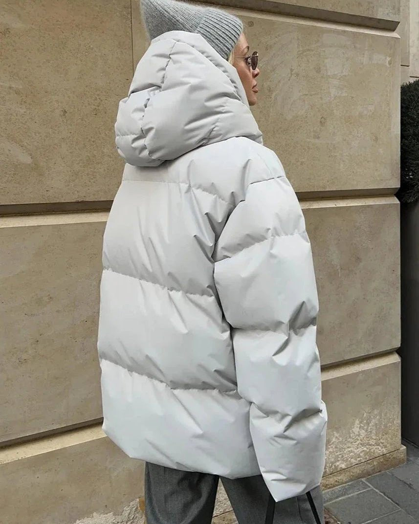SOERA Ellie Oversized Hooded Puffer Jacket - Jackets - SOERA-937219-GRE-M-01795 Grey M