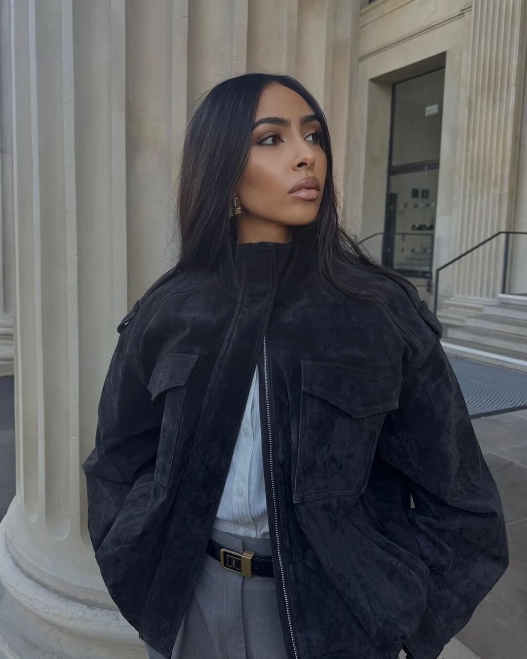 SOERA Elyssa Suede Bomber Jacket - Jackets - 1005009961733006-;nM1770739110473377873 Navy Blue XS