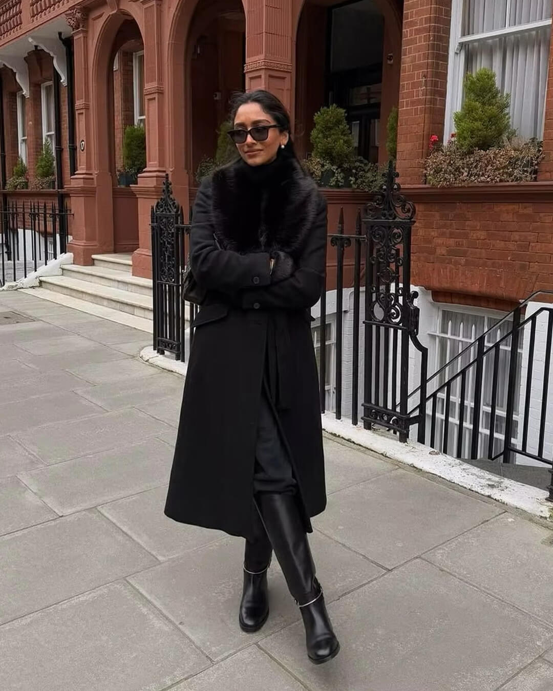 SOERA Faye Faux Fur Collar Maxi Coat - Jackets - 1005008156822535-;Ya1764102180811041618 Black M