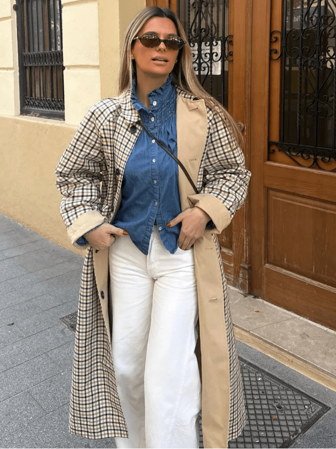 SOERA Florence Reversible Plaid Long Coat - Jackets - 1005011739912982-;AD1775445300151071662 XS